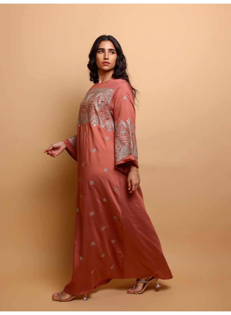 IKKXA Inaya Jalabiya IK4029 Orange - Image 3